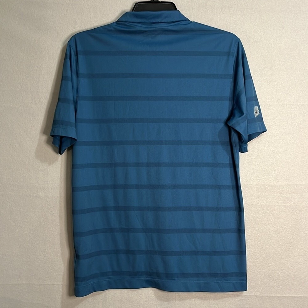 Nike Dri Fit Golf Polo Short Sleeve Shirt Mens Size Medium Blue - Picture 2 of 7